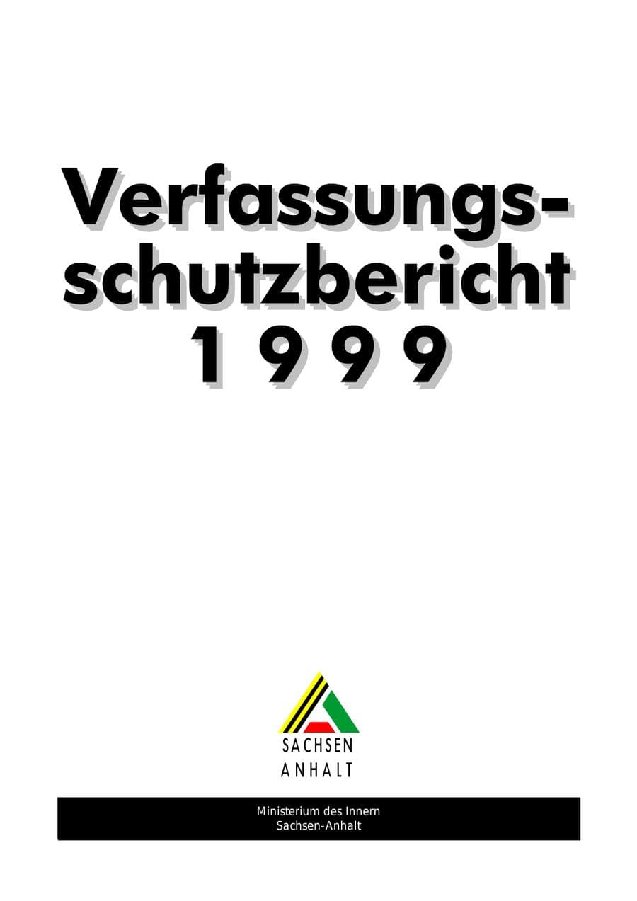 Seite 3 des Verfassungsschutzbericht 1999 Sachsen-Anhalt