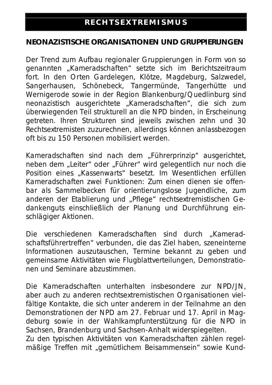 Seite 26 des Verfassungsschutzbericht 1999 Sachsen-Anhalt