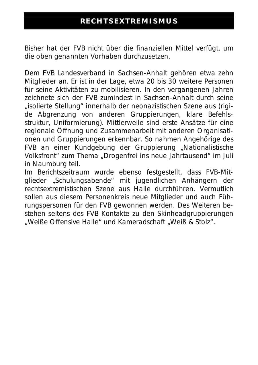 Seite 30 des Verfassungsschutzbericht 1999 Sachsen-Anhalt