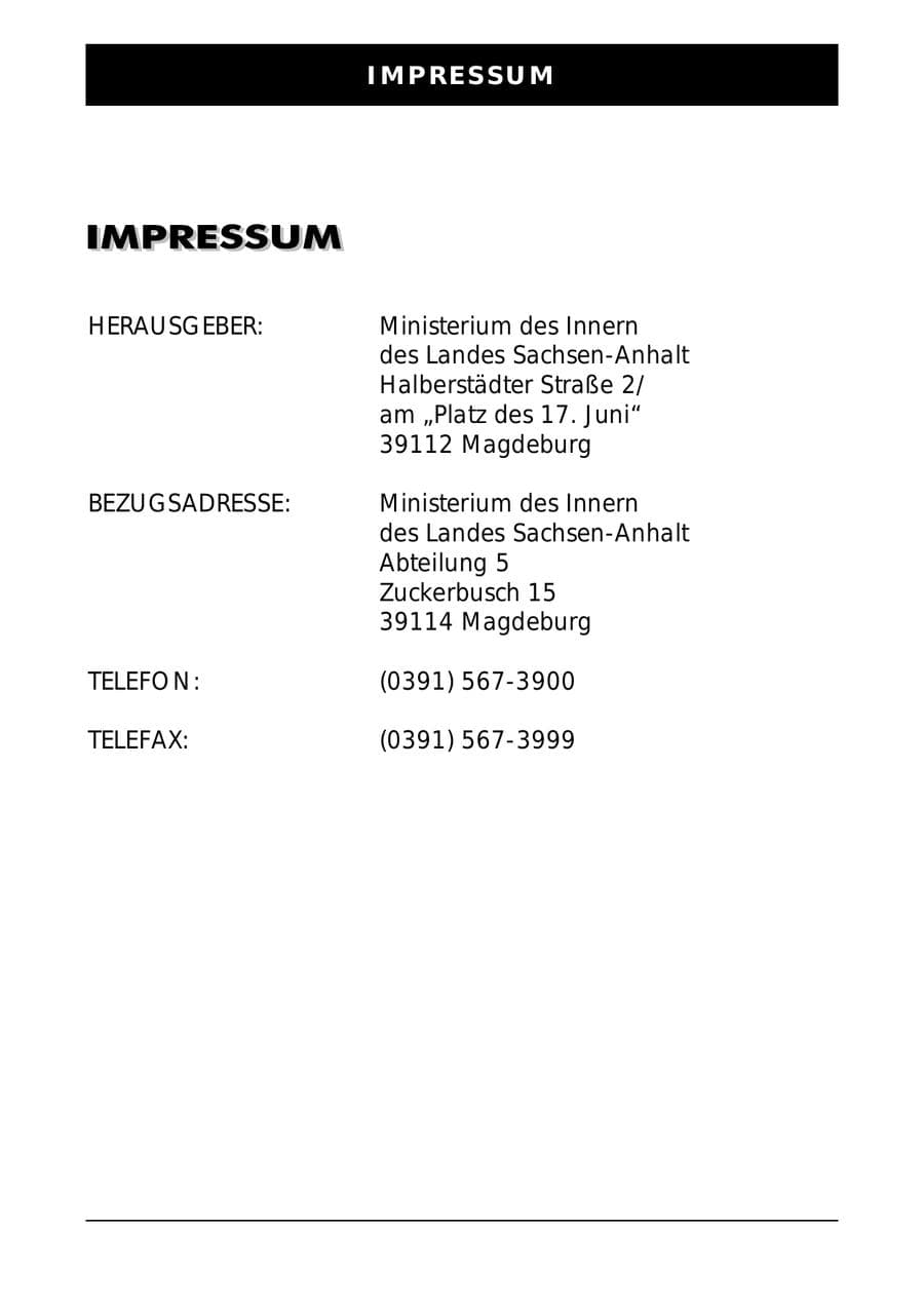 Seite 4 des Verfassungsschutzbericht 1999 Sachsen-Anhalt
