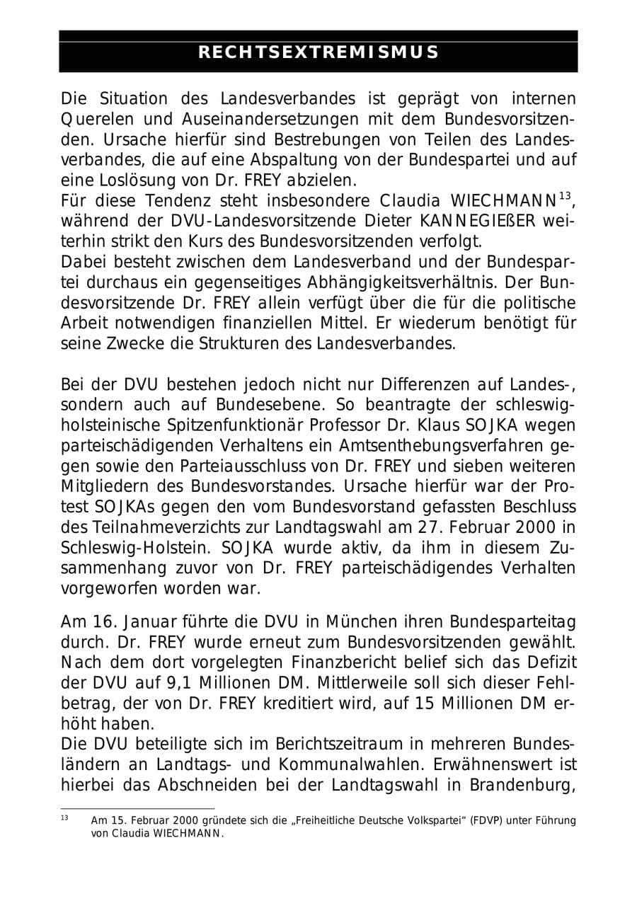 Seite 33 des Verfassungsschutzbericht 1999 Sachsen-Anhalt
