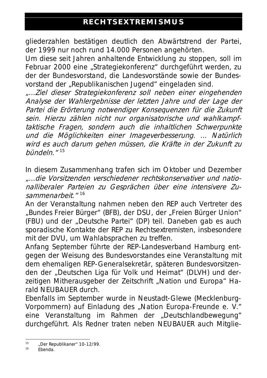 Seite 38 des Verfassungsschutzbericht 1999 Sachsen-Anhalt
