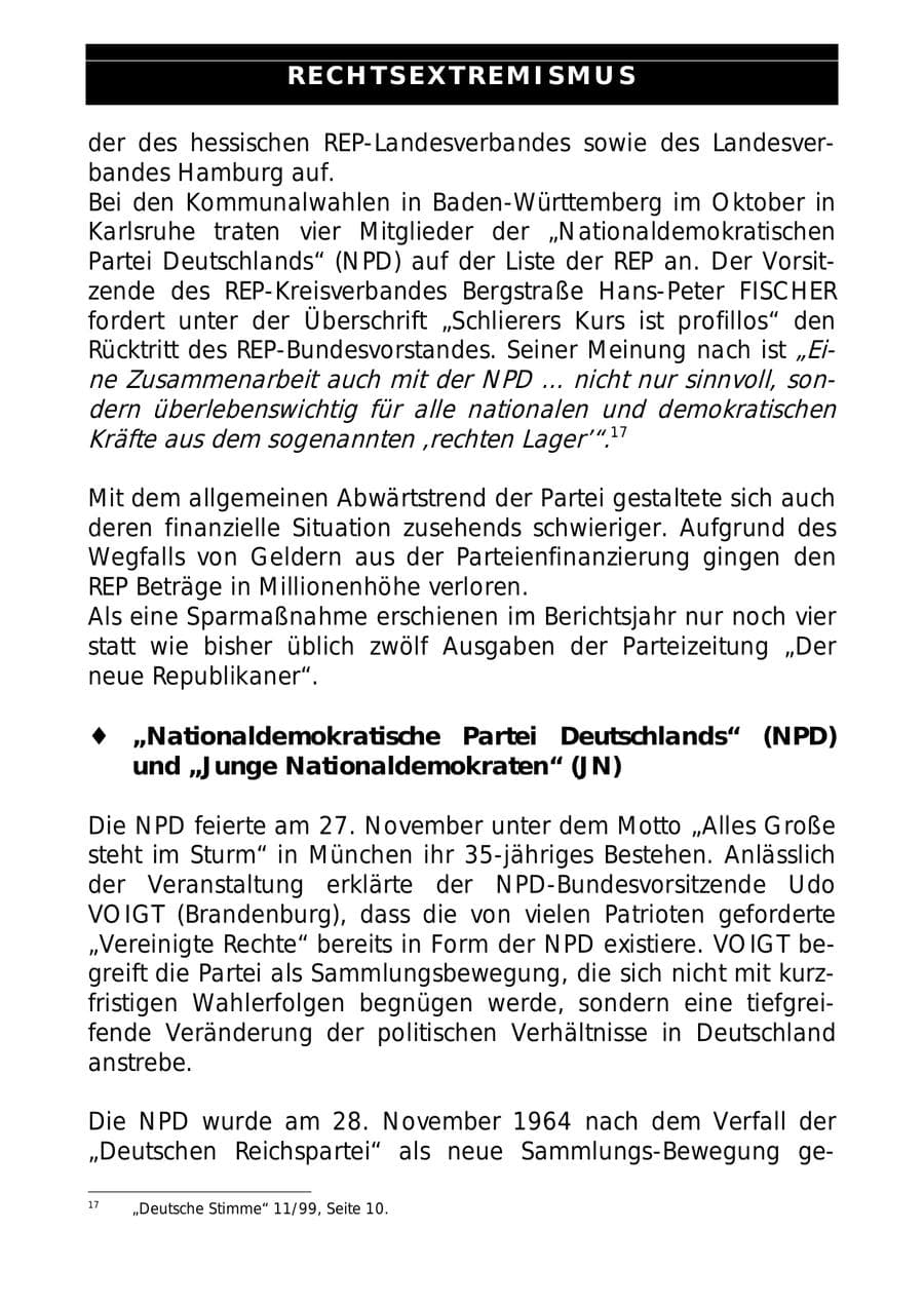 Seite 39 des Verfassungsschutzbericht 1999 Sachsen-Anhalt