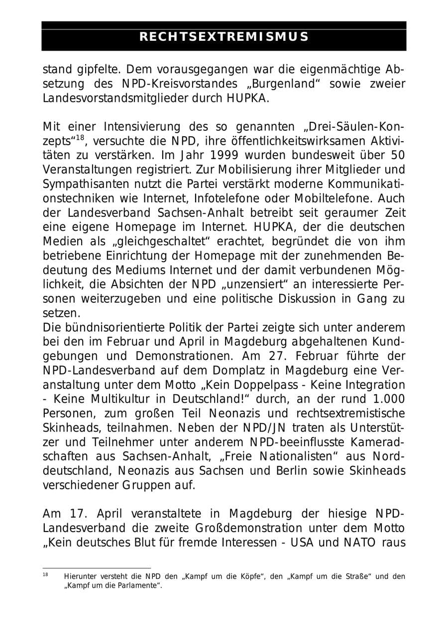 Seite 41 des Verfassungsschutzbericht 1999 Sachsen-Anhalt
