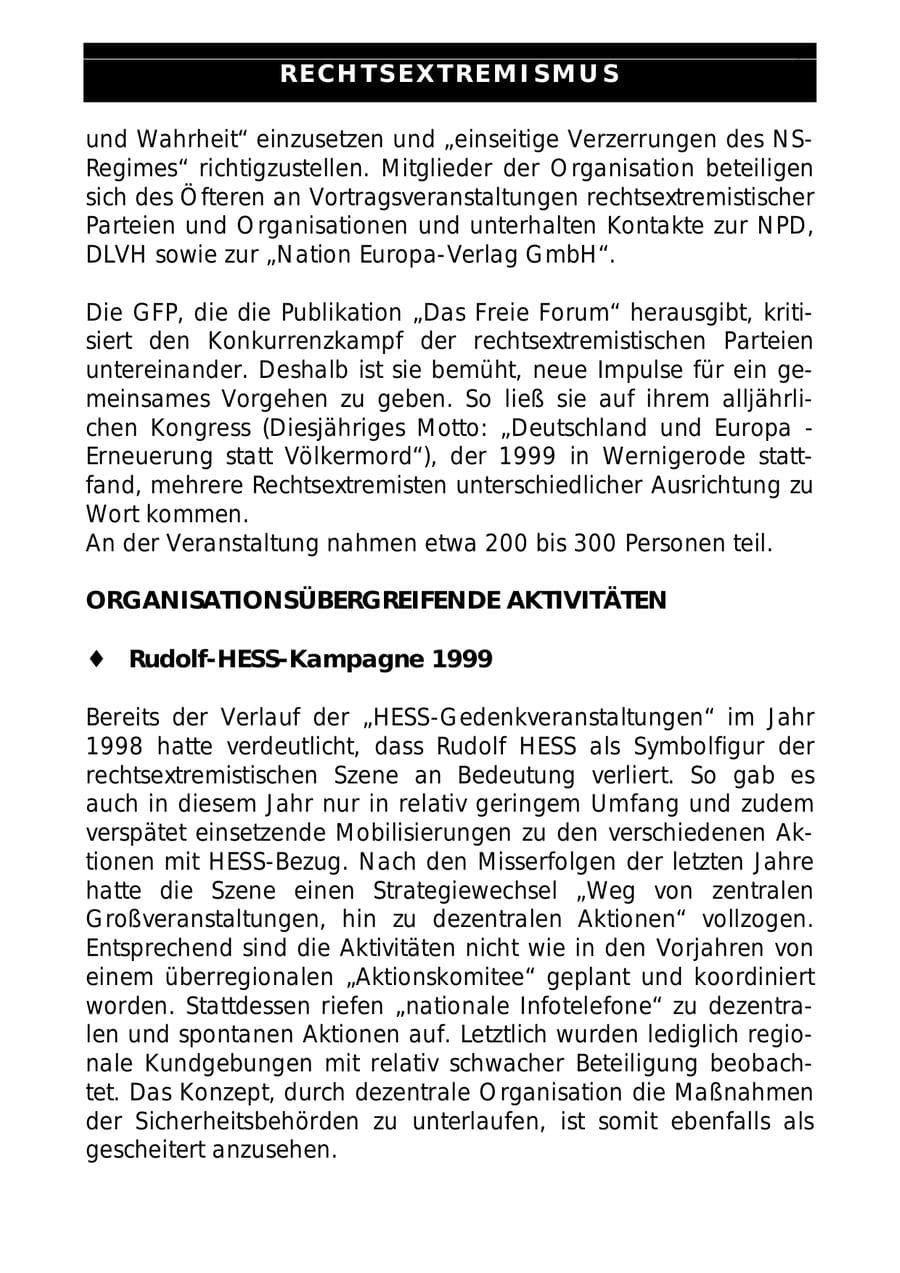 Seite 46 des Verfassungsschutzbericht 1999 Sachsen-Anhalt