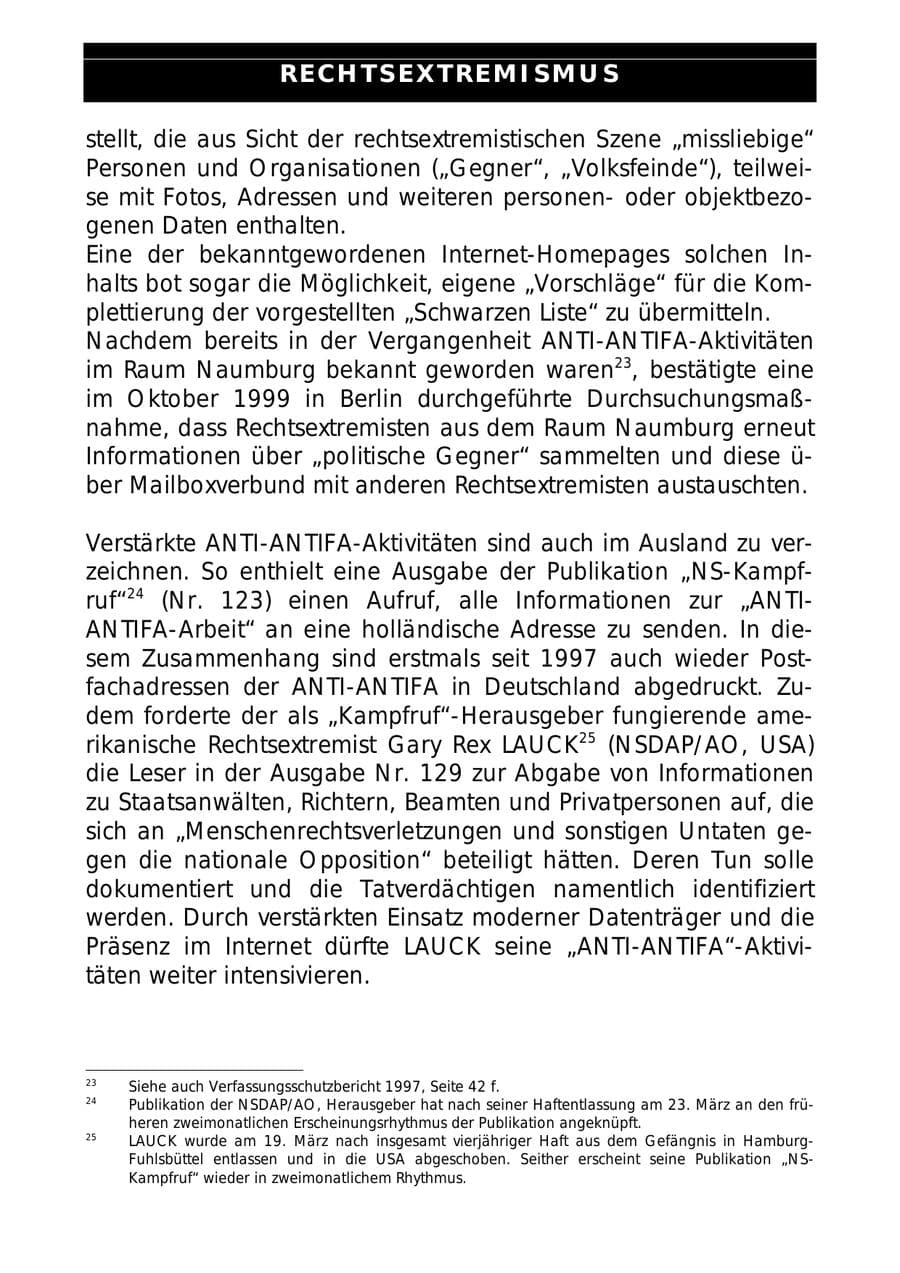 Seite 49 des Verfassungsschutzbericht 1999 Sachsen-Anhalt