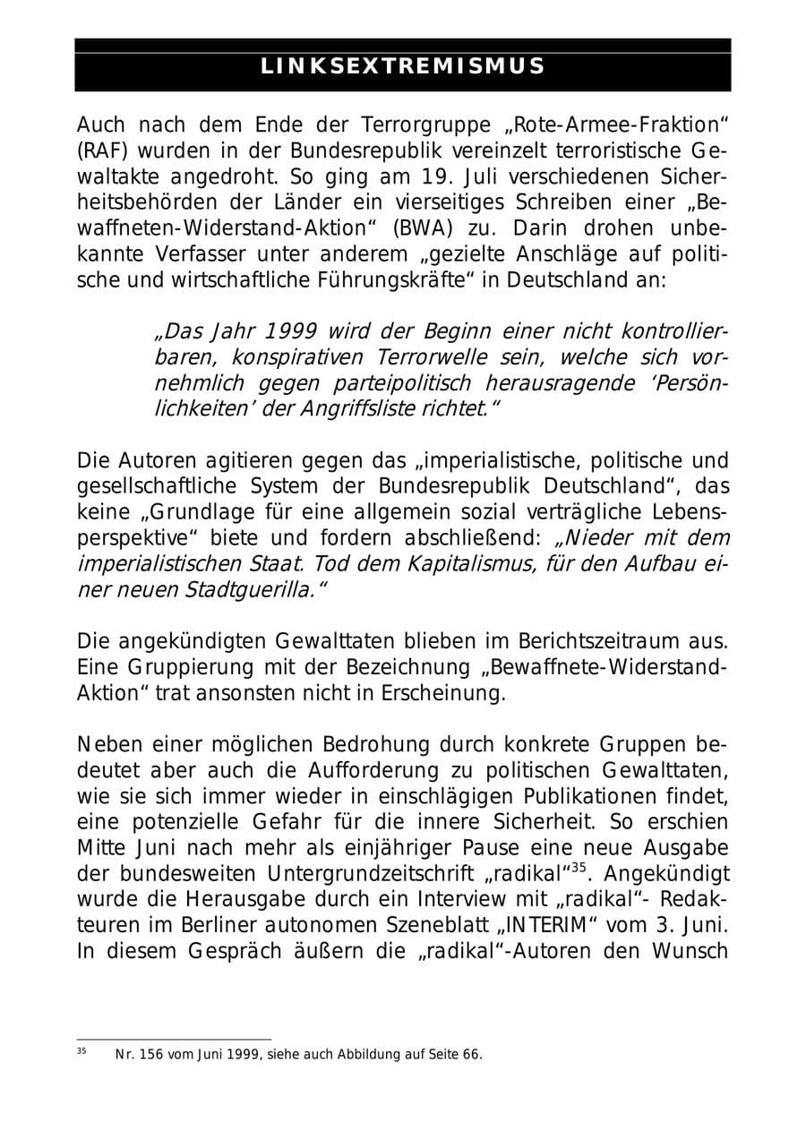 Seite 63 des Verfassungsschutzbericht 1999 Sachsen-Anhalt