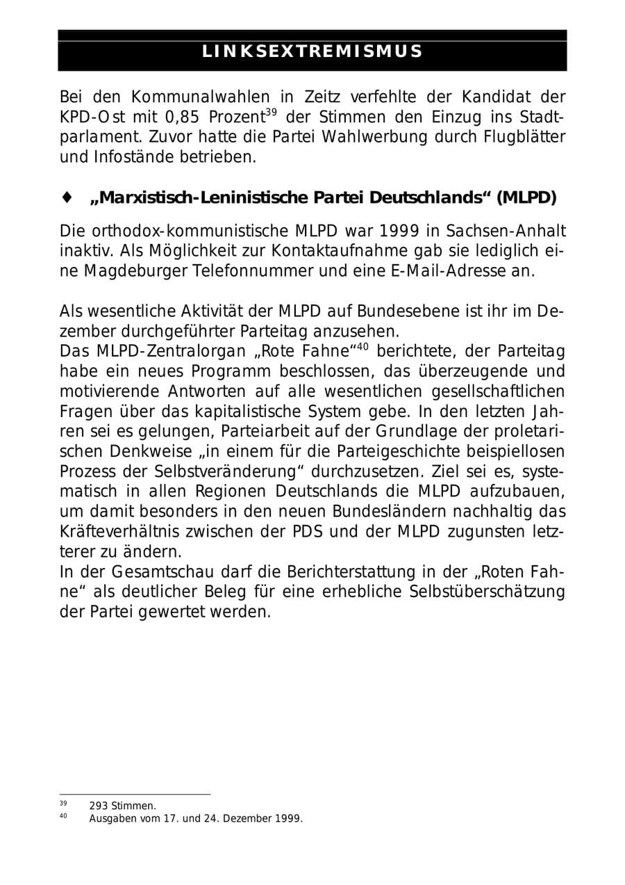 Seite 68 des Verfassungsschutzbericht 1999 Sachsen-Anhalt