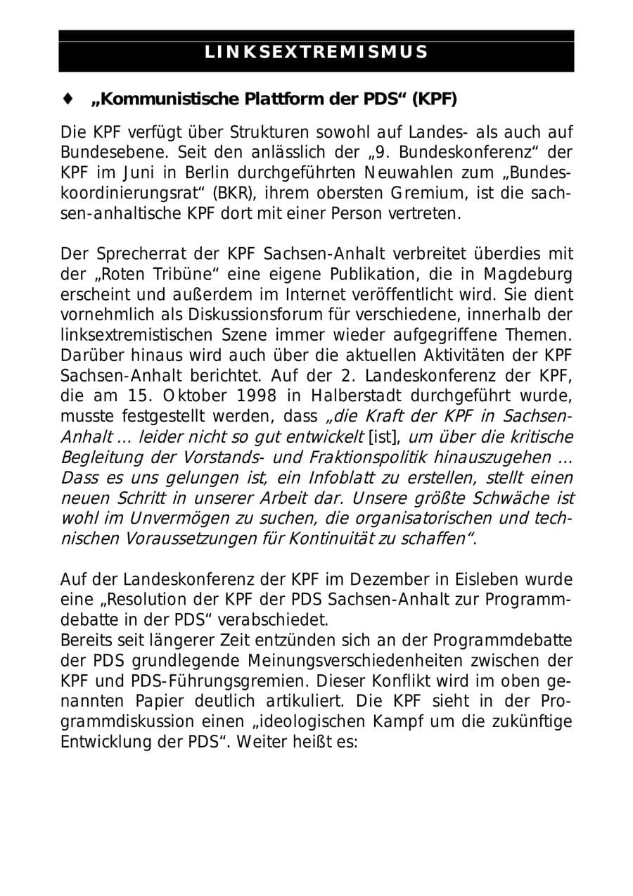 Seite 69 des Verfassungsschutzbericht 1999 Sachsen-Anhalt
