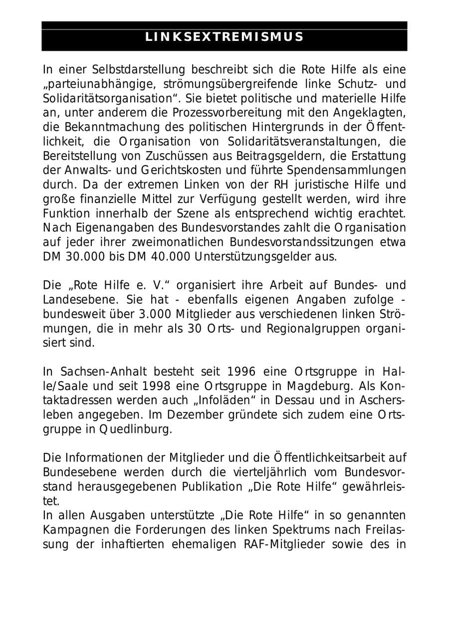 Seite 71 des Verfassungsschutzbericht 1999 Sachsen-Anhalt