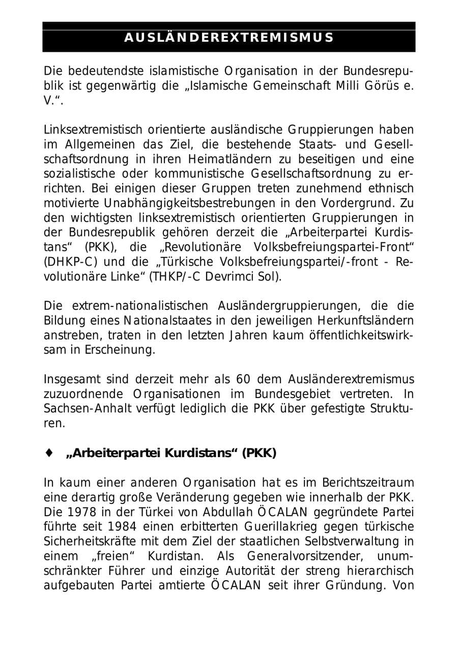 Seite 74 des Verfassungsschutzbericht 1999 Sachsen-Anhalt