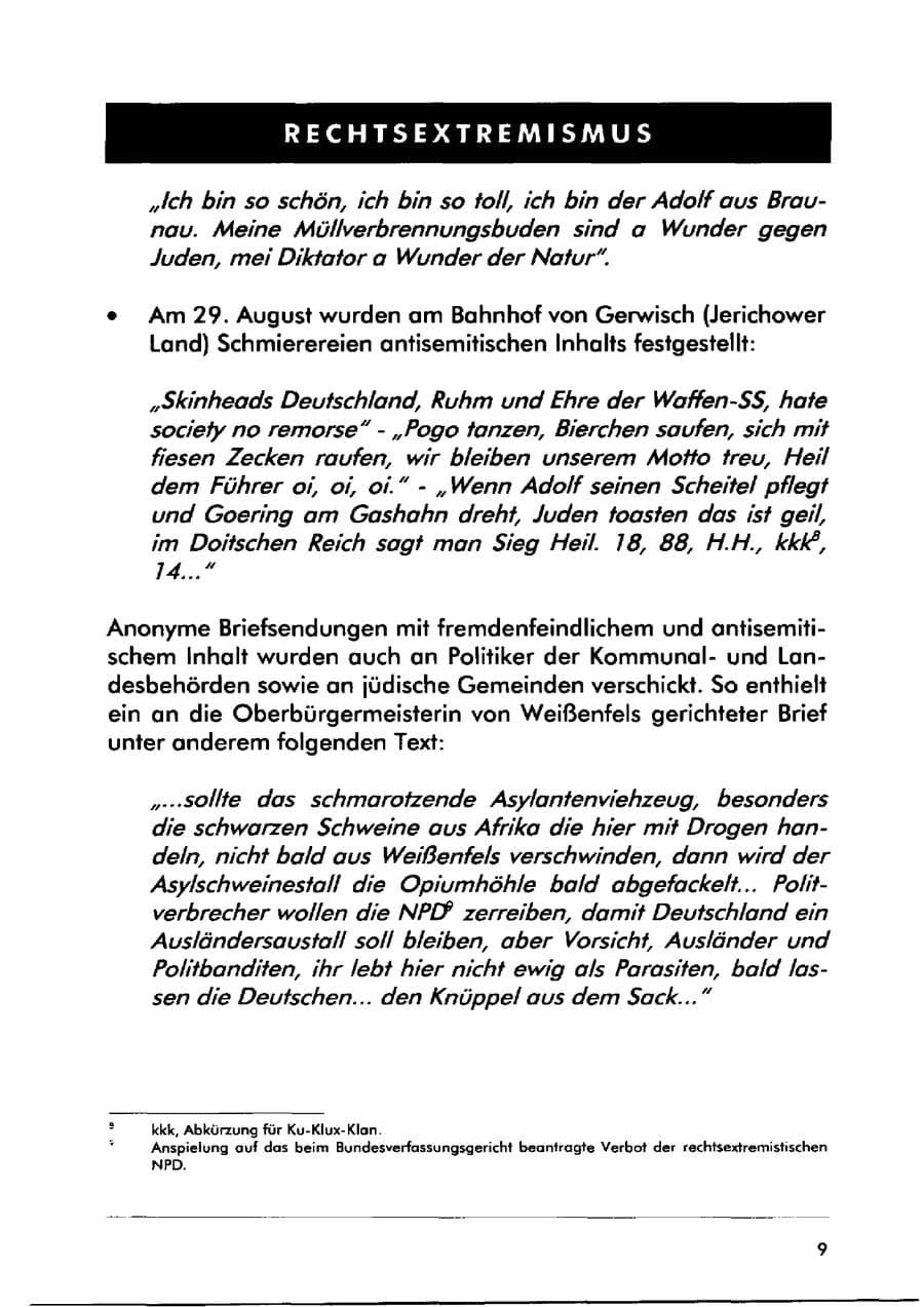 Seite 19 des Verfassungsschutzbericht 2000 Sachsen-Anhalt