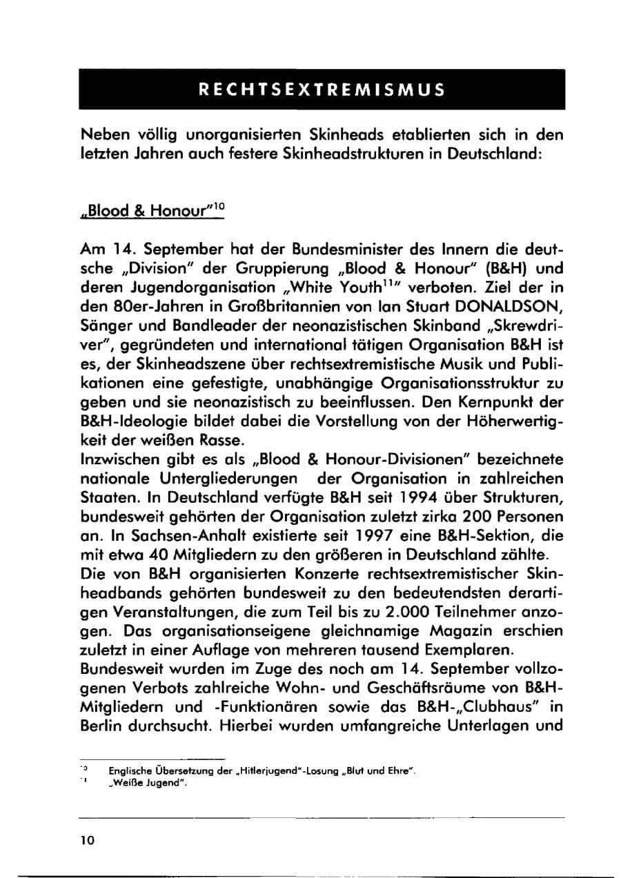 Seite 20 des Verfassungsschutzbericht 2000 Sachsen-Anhalt