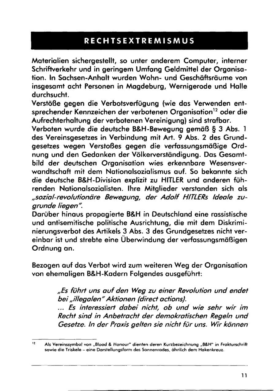 Seite 21 des Verfassungsschutzbericht 2000 Sachsen-Anhalt