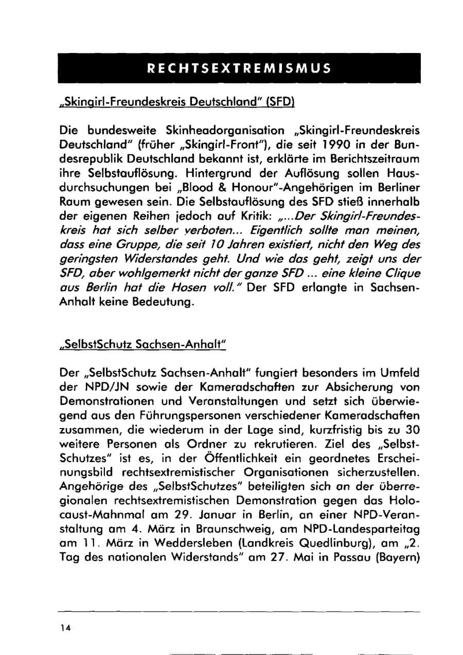Seite 24 des Verfassungsschutzbericht 2000 Sachsen-Anhalt