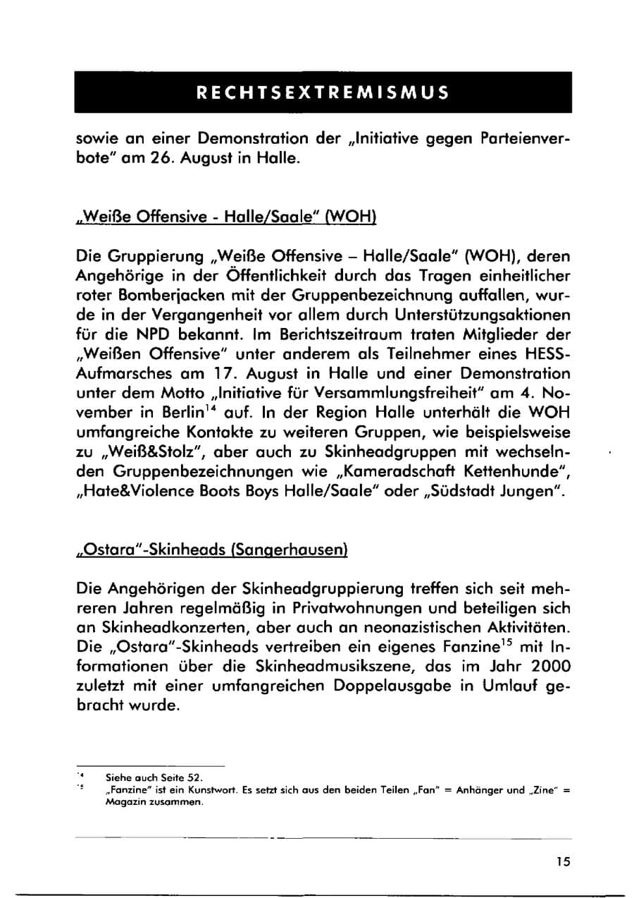 Seite 25 des Verfassungsschutzbericht 2000 Sachsen-Anhalt