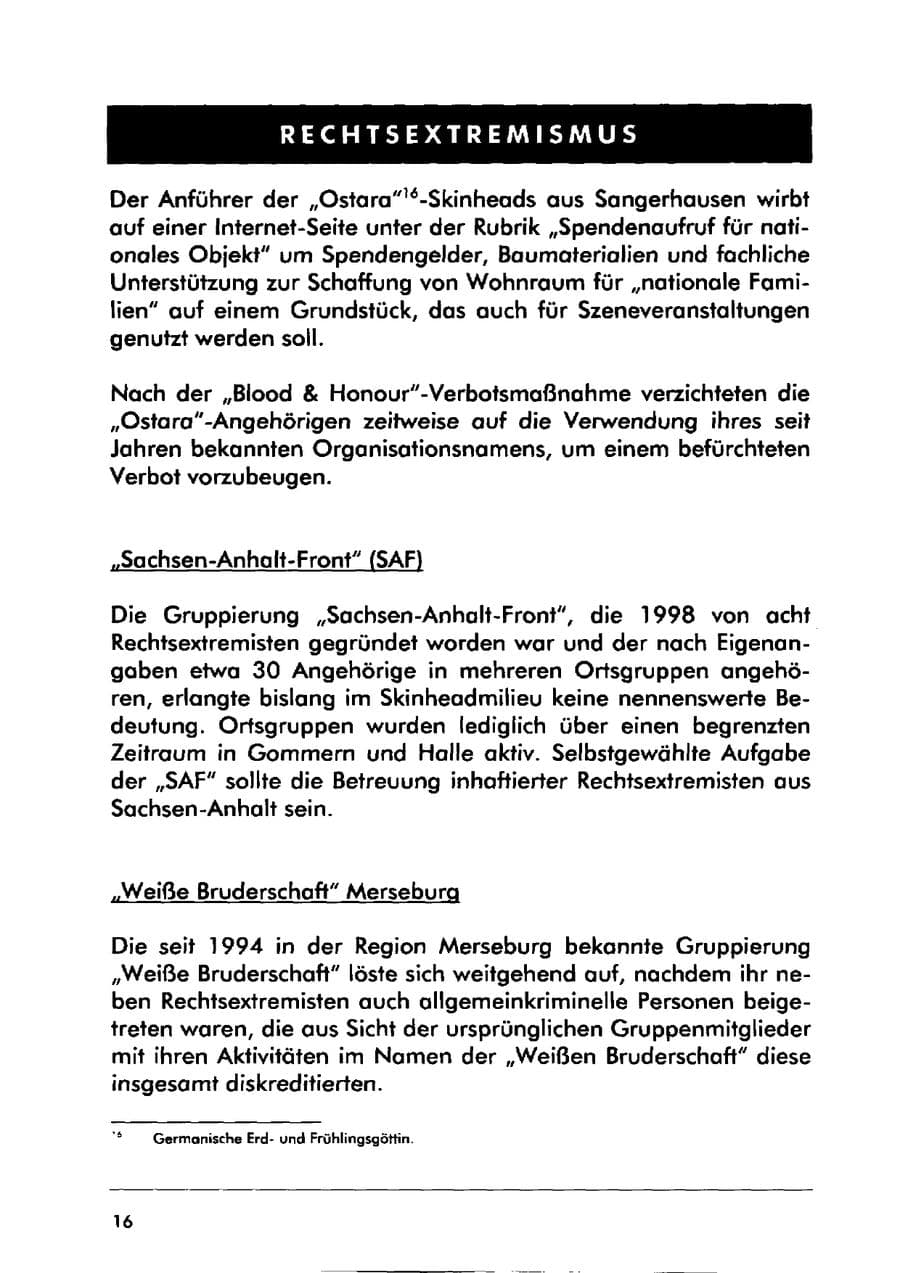 Seite 26 des Verfassungsschutzbericht 2000 Sachsen-Anhalt