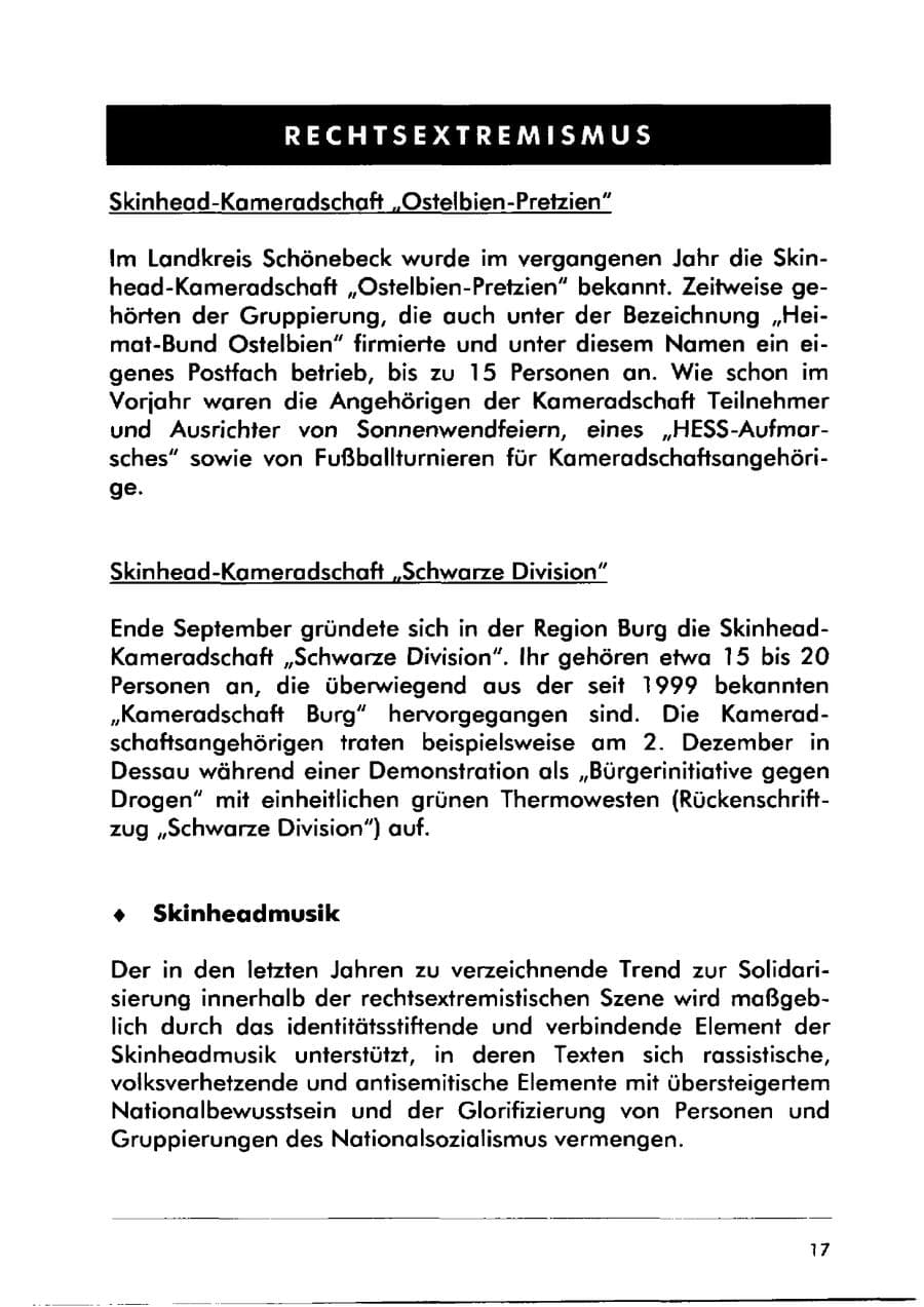 Seite 27 des Verfassungsschutzbericht 2000 Sachsen-Anhalt