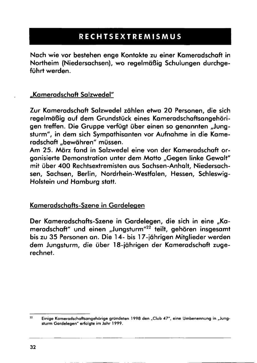 Seite 42 des Verfassungsschutzbericht 2000 Sachsen-Anhalt