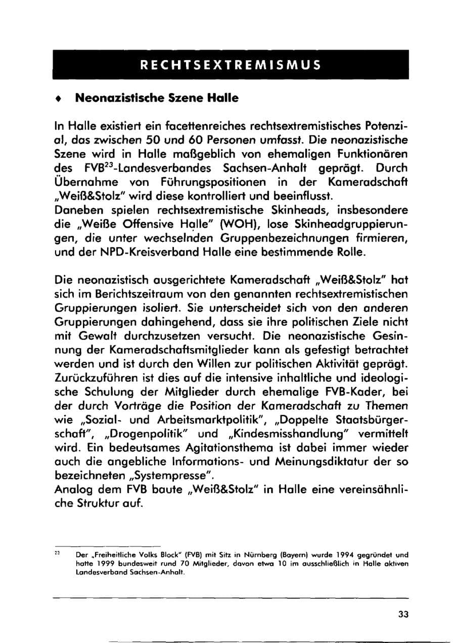 Seite 43 des Verfassungsschutzbericht 2000 Sachsen-Anhalt