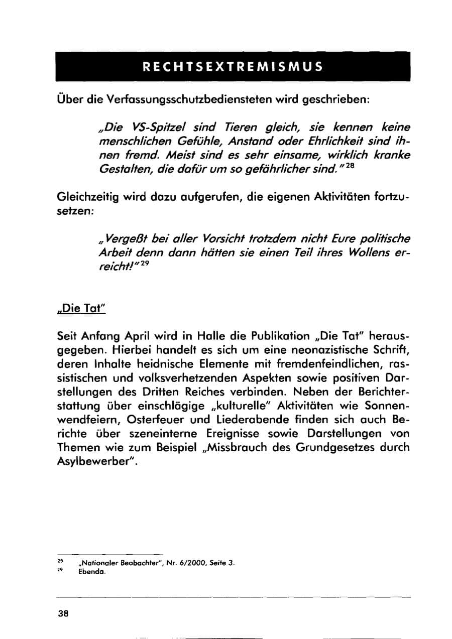 Seite 48 des Verfassungsschutzbericht 2000 Sachsen-Anhalt