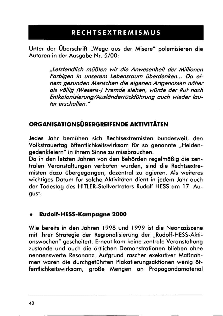 Seite 50 des Verfassungsschutzbericht 2000 Sachsen-Anhalt