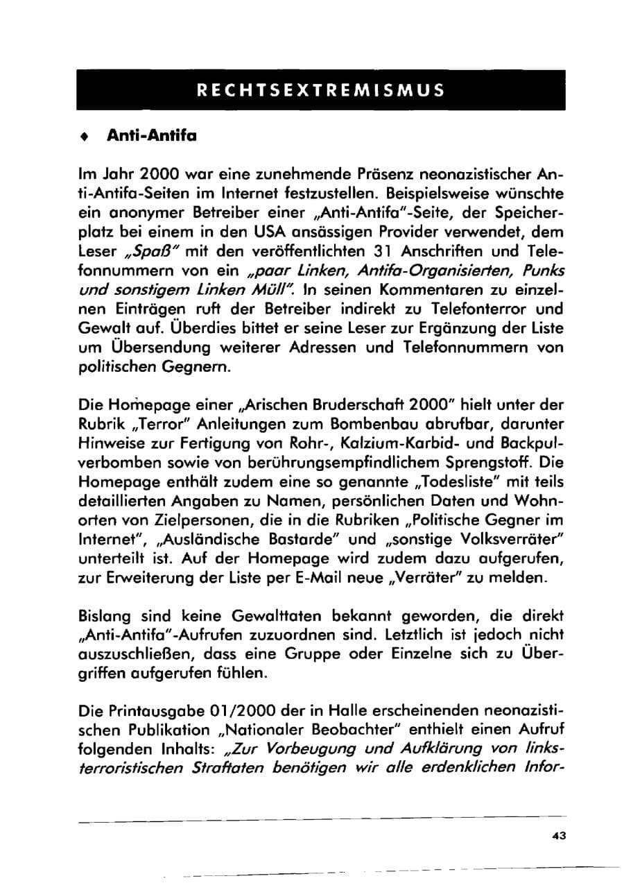 Seite 53 des Verfassungsschutzbericht 2000 Sachsen-Anhalt