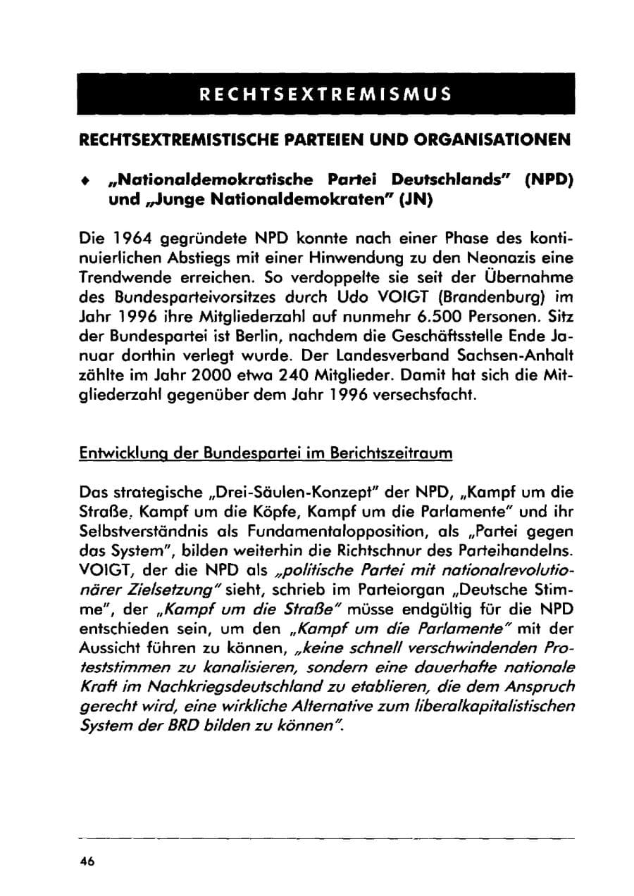 Seite 56 des Verfassungsschutzbericht 2000 Sachsen-Anhalt