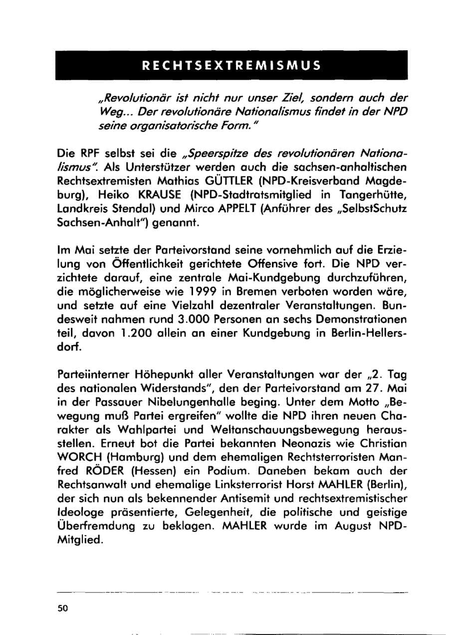 Seite 60 des Verfassungsschutzbericht 2000 Sachsen-Anhalt