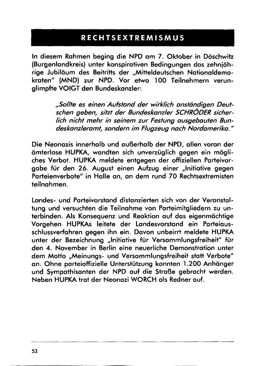 Seite 62 des Verfassungsschutzbericht 2000 Sachsen-Anhalt
