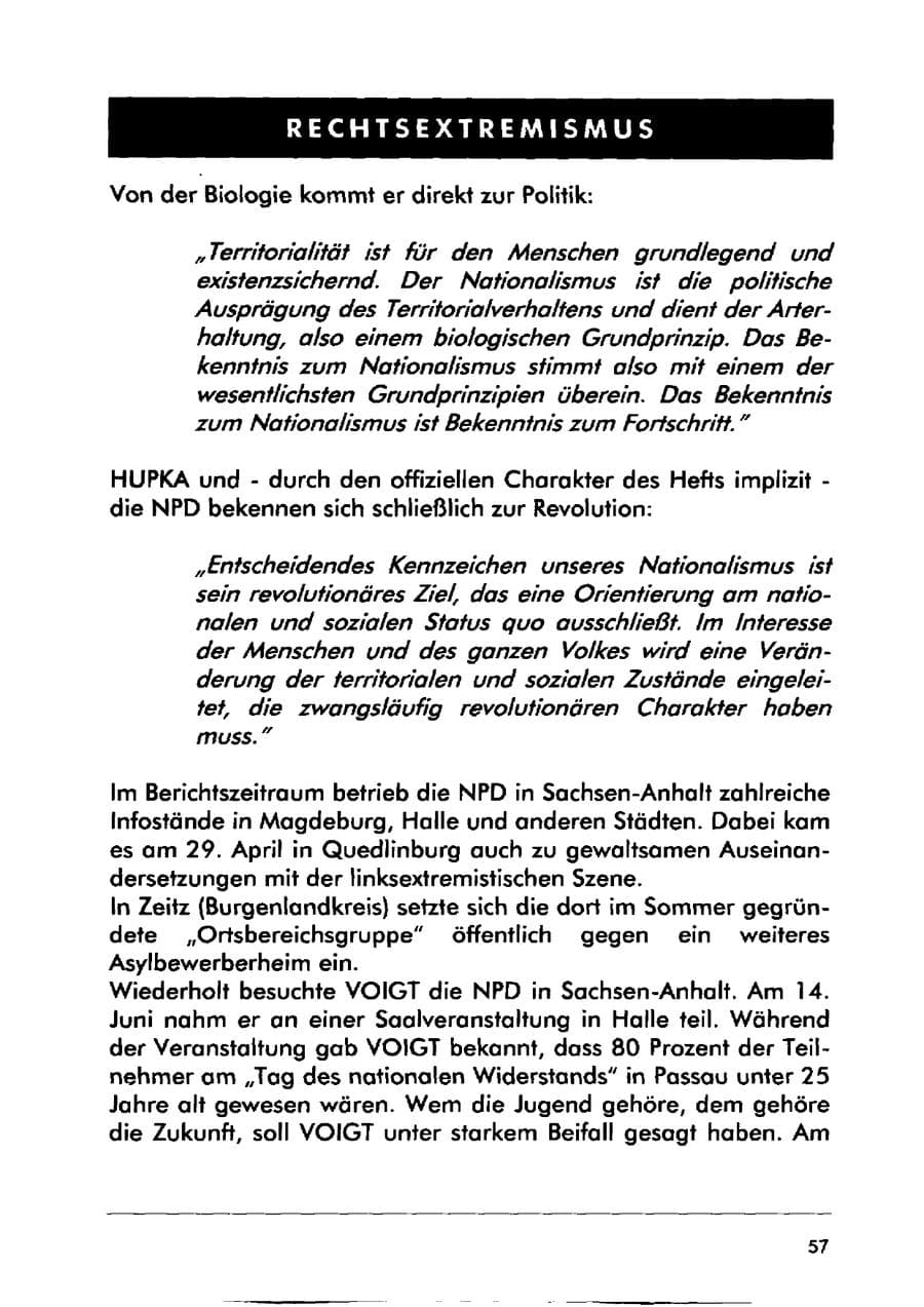 Seite 67 des Verfassungsschutzbericht 2000 Sachsen-Anhalt