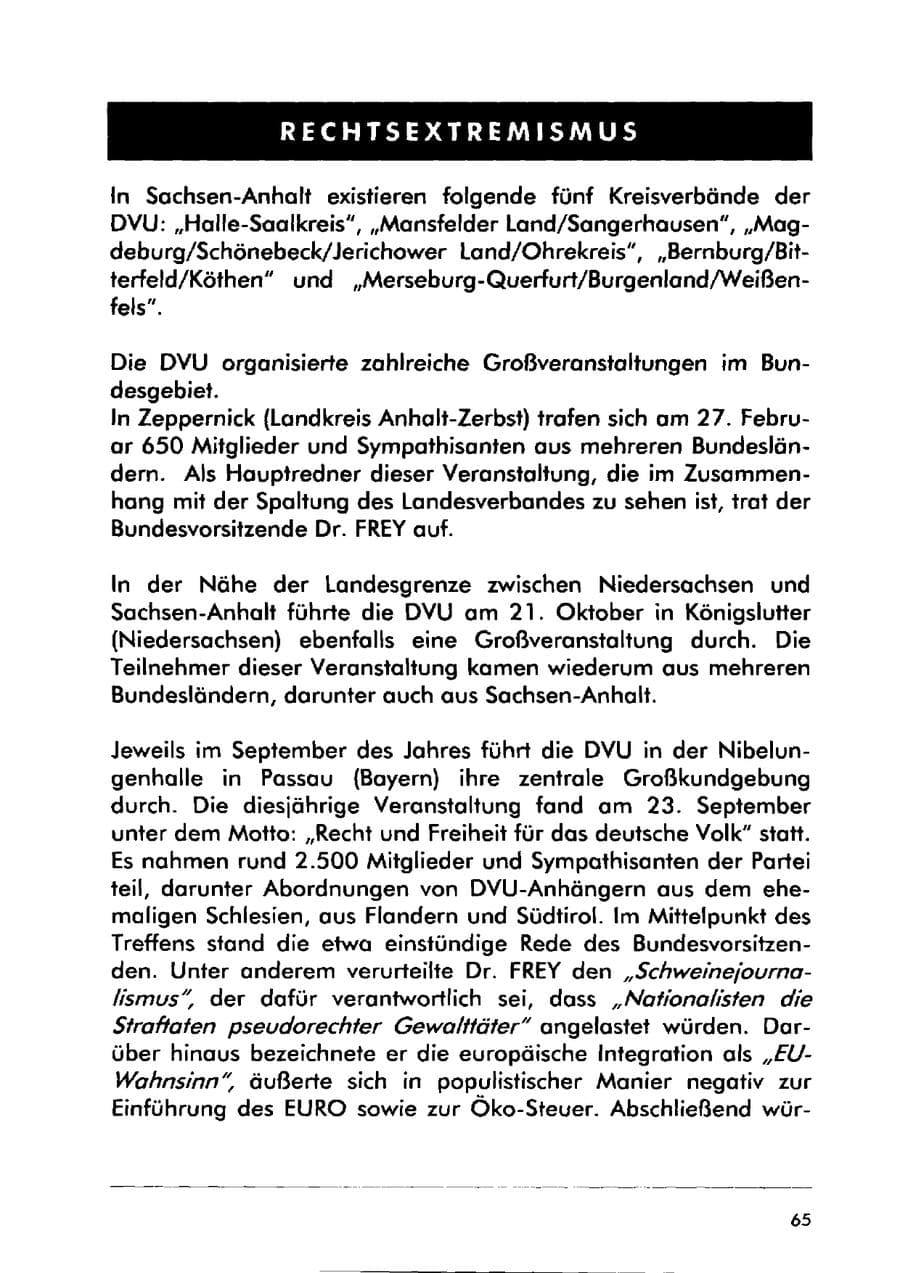 Seite 75 des Verfassungsschutzbericht 2000 Sachsen-Anhalt