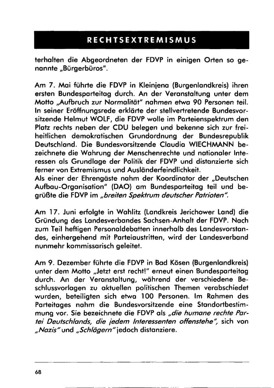 Seite 78 des Verfassungsschutzbericht 2000 Sachsen-Anhalt