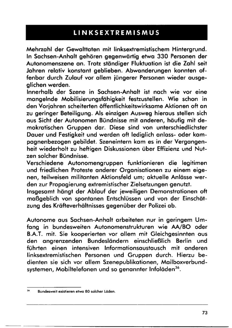 Seite 83 des Verfassungsschutzbericht 2000 Sachsen-Anhalt