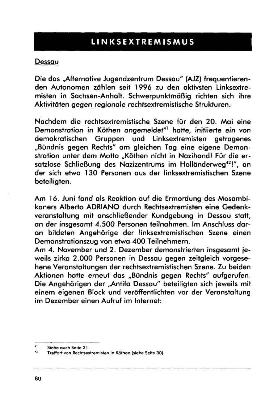 Seite 90 des Verfassungsschutzbericht 2000 Sachsen-Anhalt