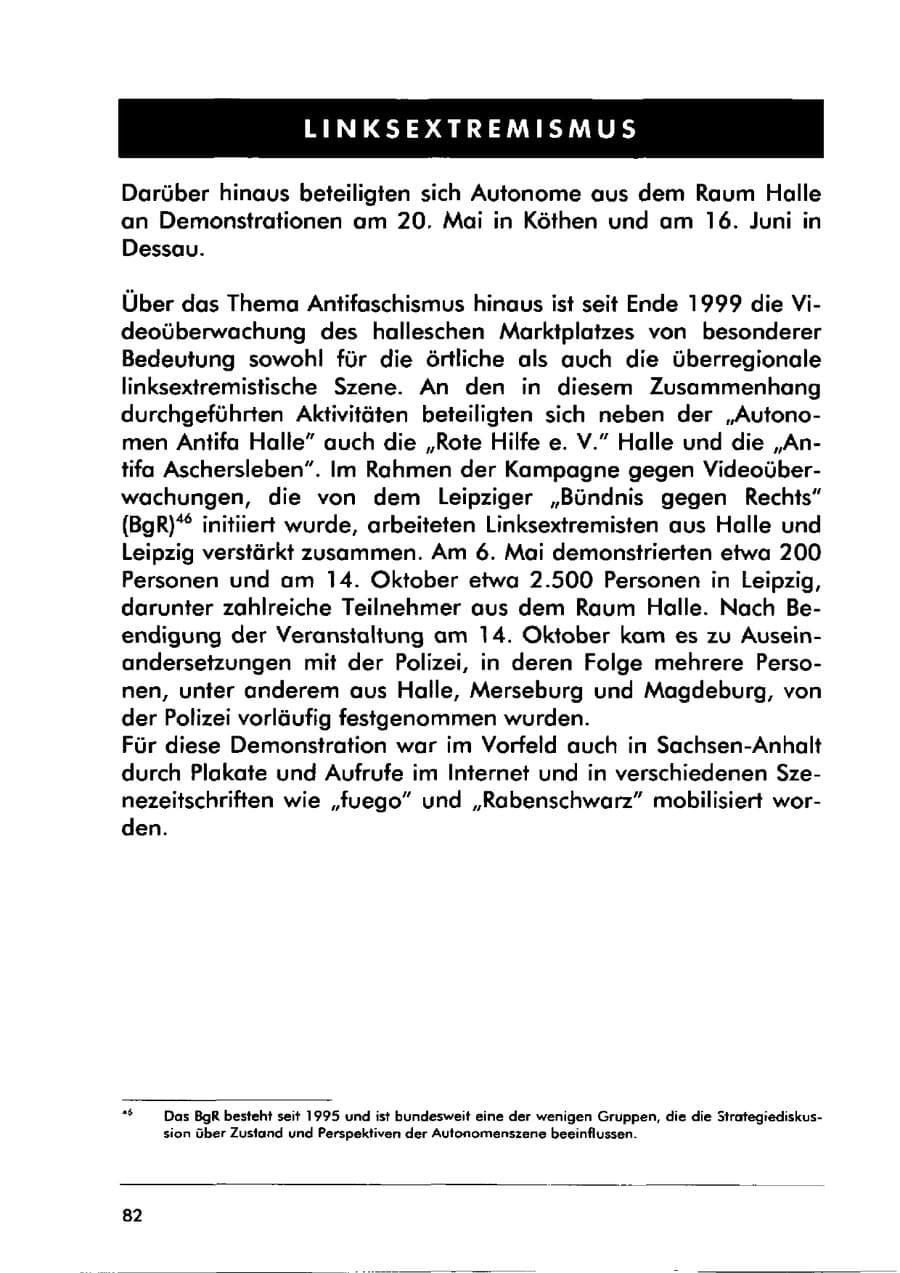Seite 92 des Verfassungsschutzbericht 2000 Sachsen-Anhalt