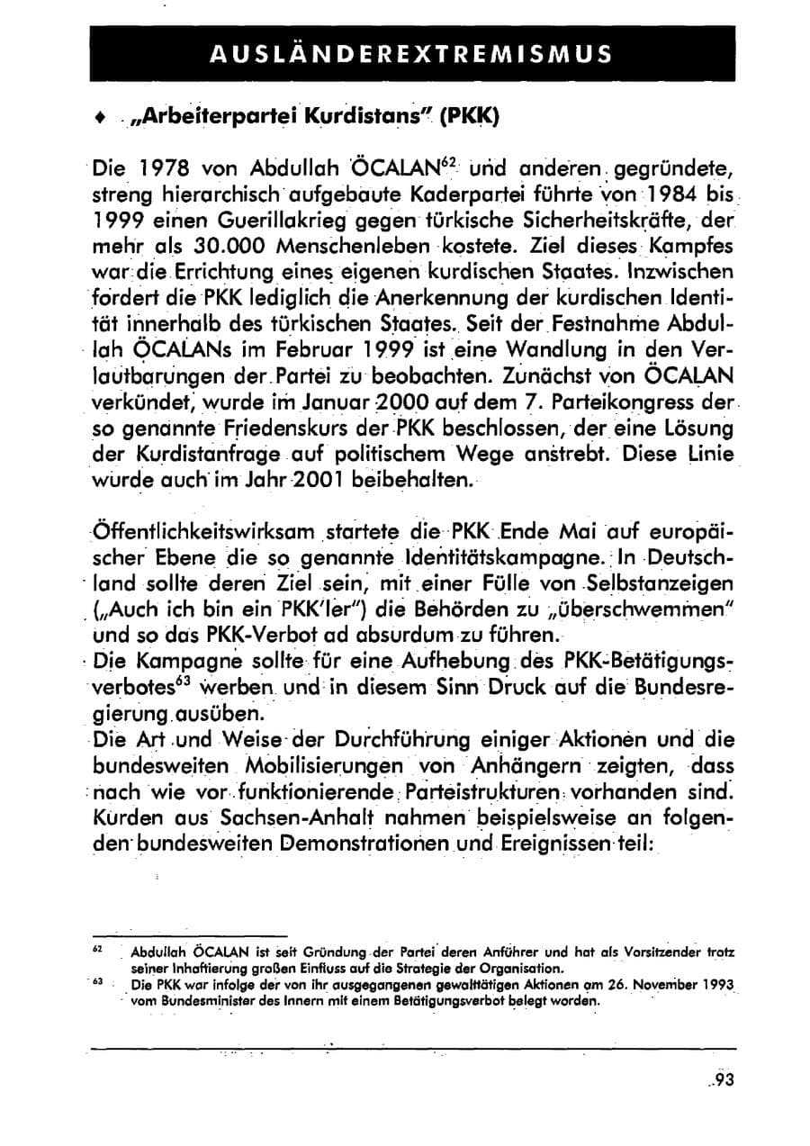 Seite 104 des Verfassungsschutzbericht 2001 Sachsen-Anhalt