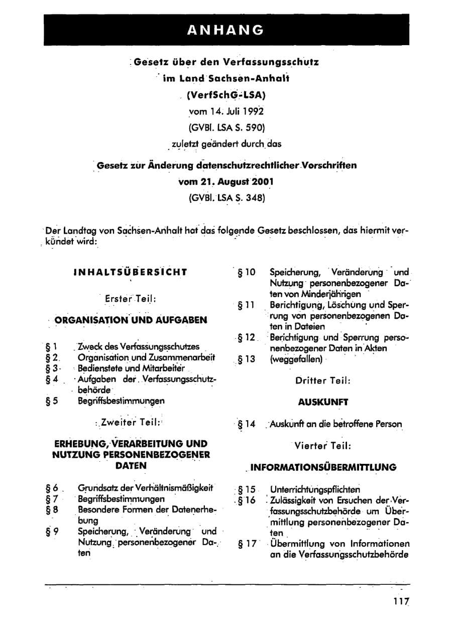 Seite 128 des Verfassungsschutzbericht 2001 Sachsen-Anhalt