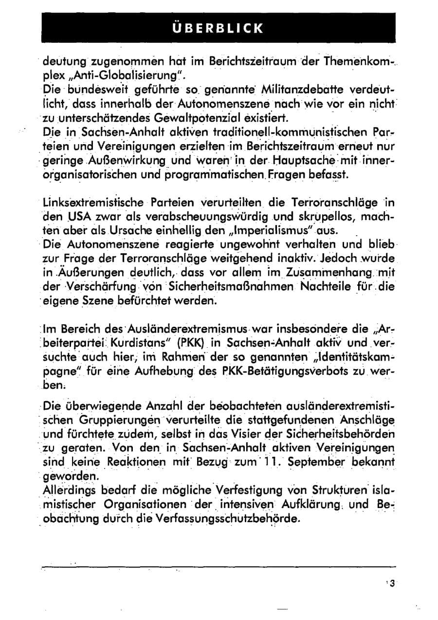 Seite 14 des Verfassungsschutzbericht 2001 Sachsen-Anhalt
