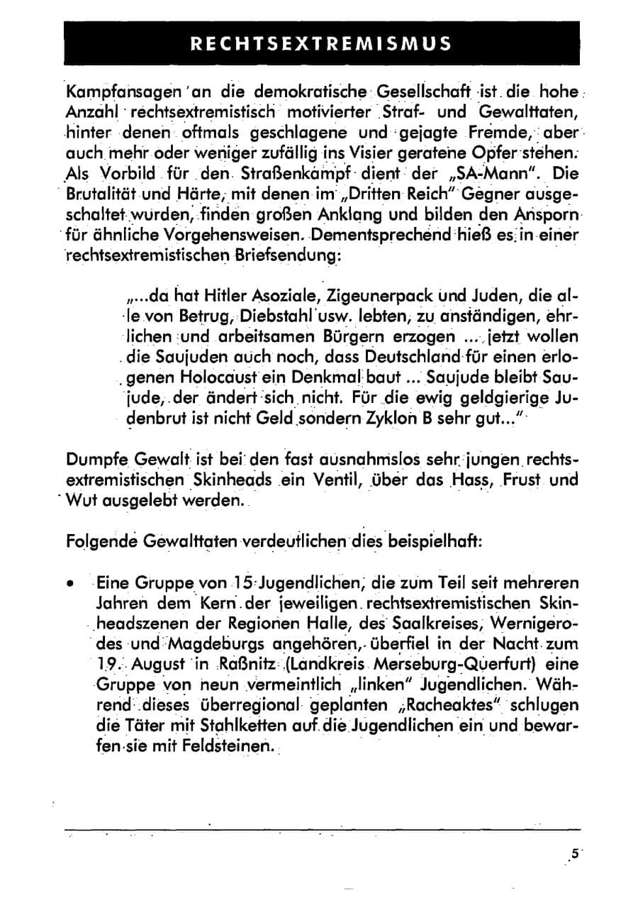 Seite 16 des Verfassungsschutzbericht 2001 Sachsen-Anhalt