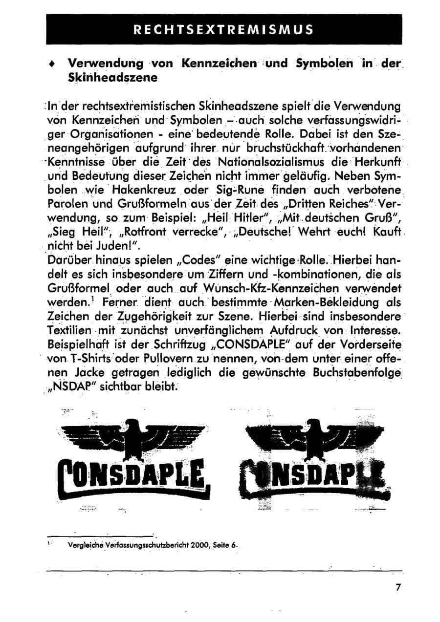 Seite 18 des Verfassungsschutzbericht 2001 Sachsen-Anhalt