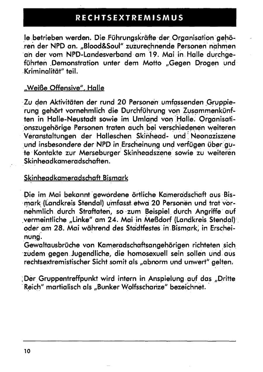 Seite 21 des Verfassungsschutzbericht 2001 Sachsen-Anhalt