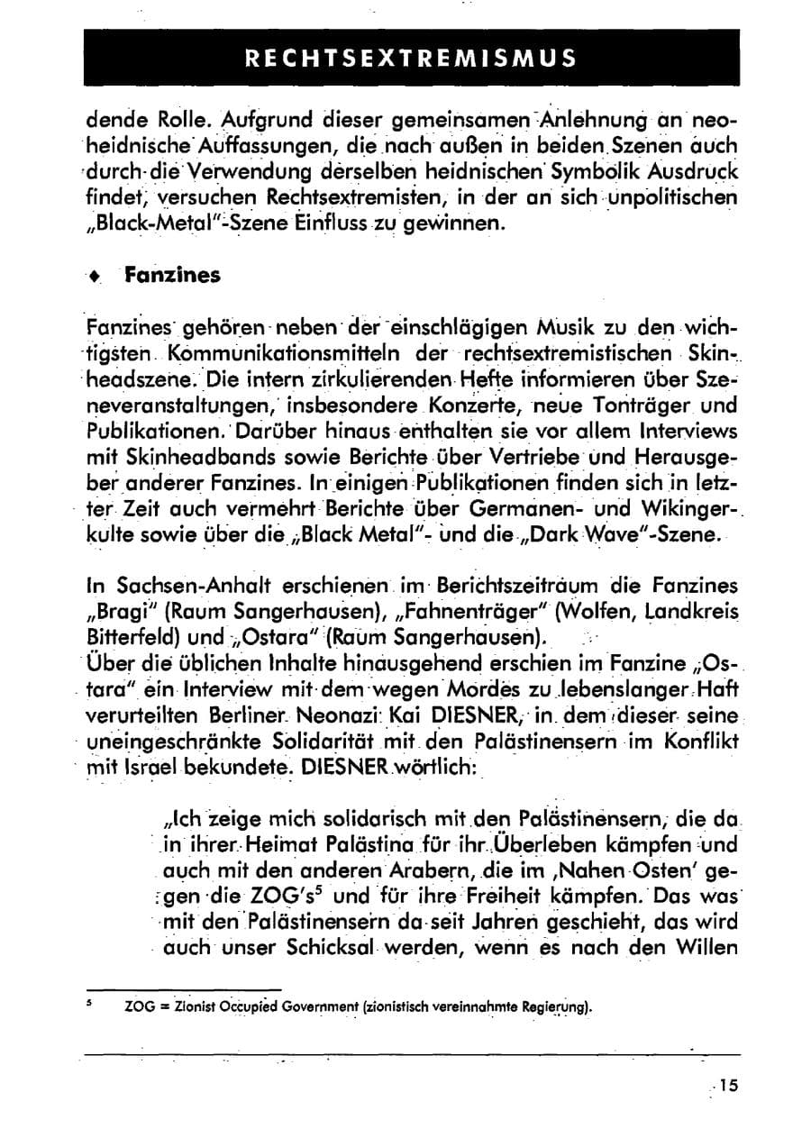 Seite 26 des Verfassungsschutzbericht 2001 Sachsen-Anhalt