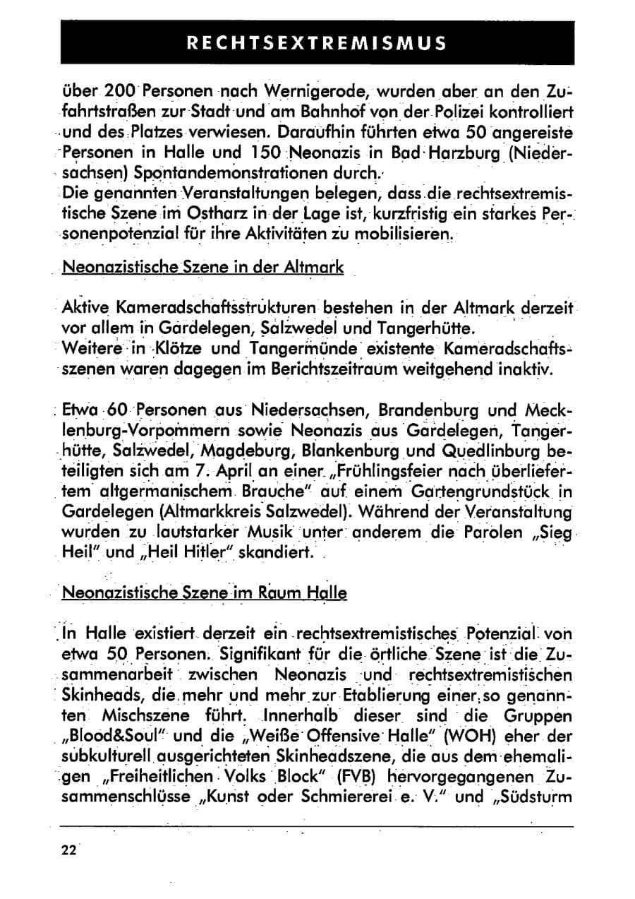 Seite 33 des Verfassungsschutzbericht 2001 Sachsen-Anhalt