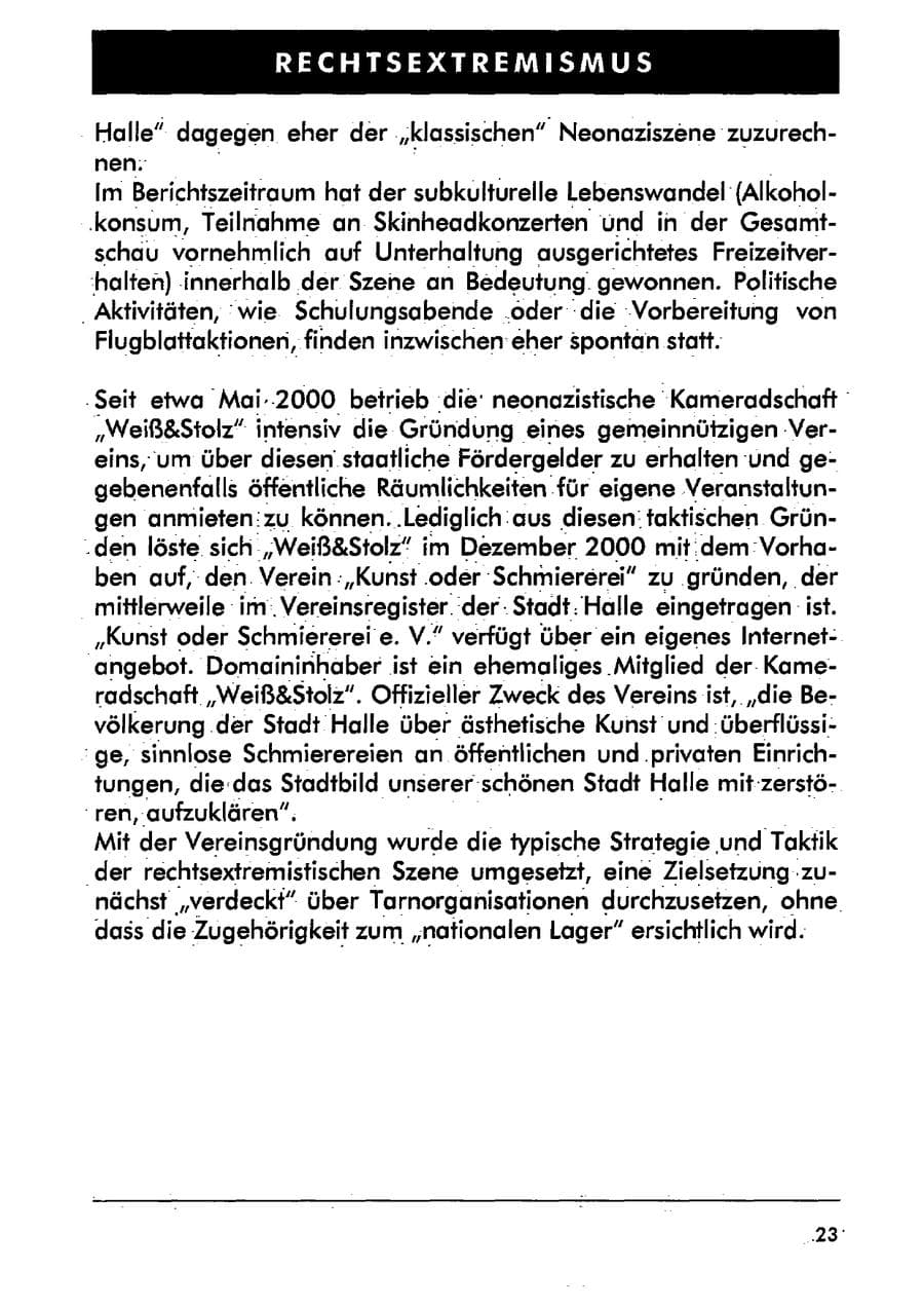 Seite 34 des Verfassungsschutzbericht 2001 Sachsen-Anhalt