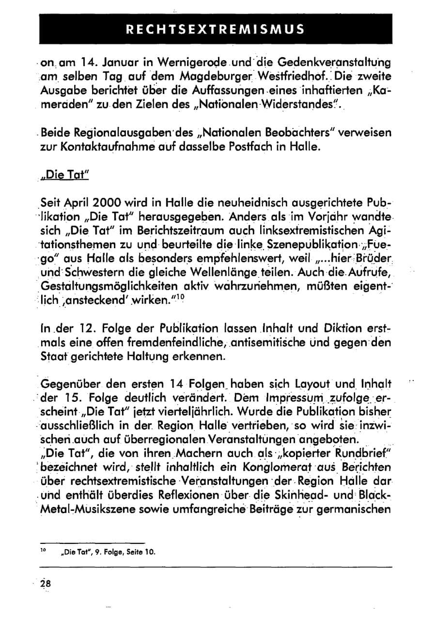 Seite 39 des Verfassungsschutzbericht 2001 Sachsen-Anhalt