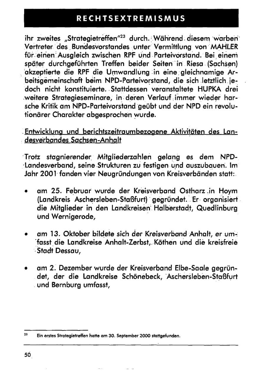 Seite 61 des Verfassungsschutzbericht 2001 Sachsen-Anhalt