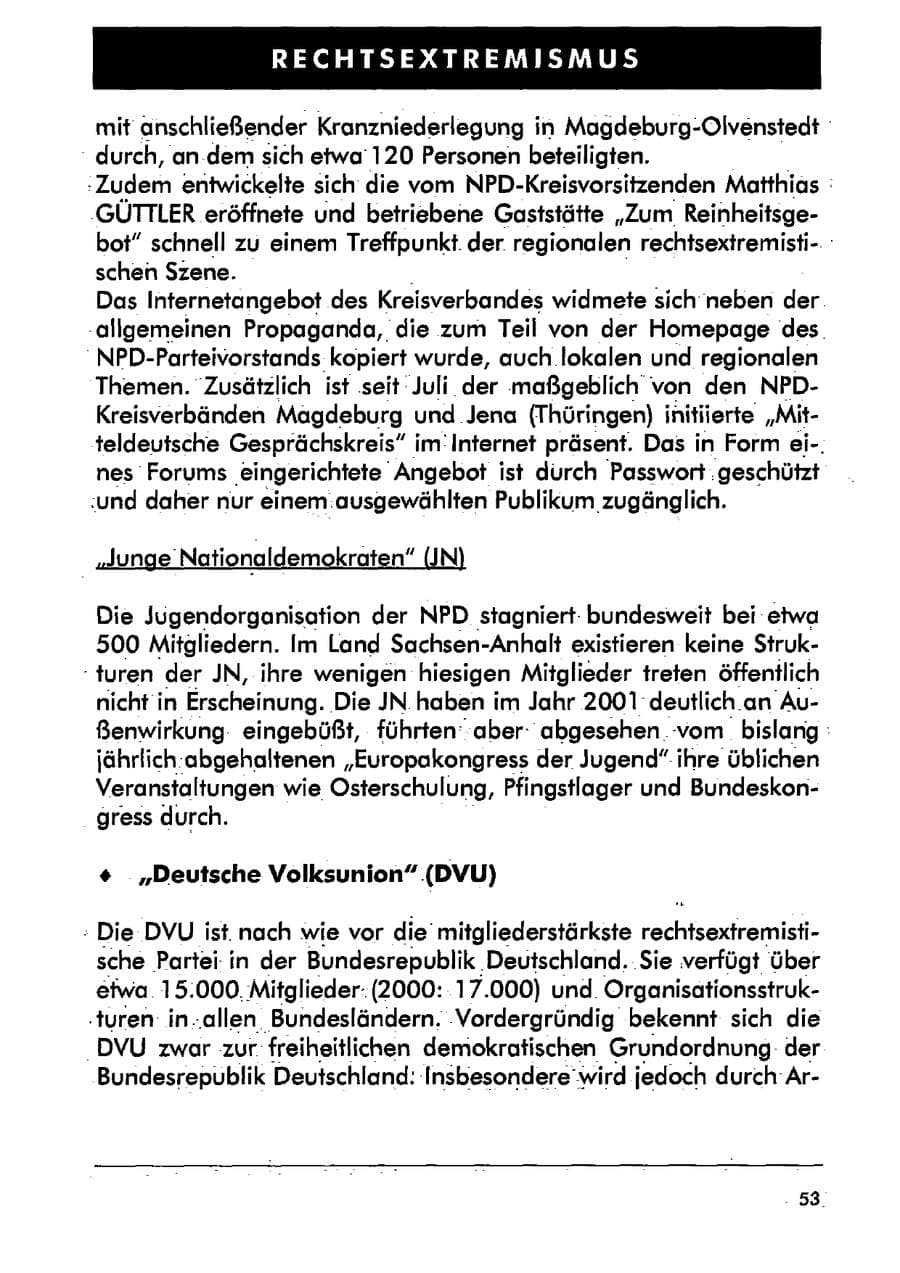 Seite 64 des Verfassungsschutzbericht 2001 Sachsen-Anhalt