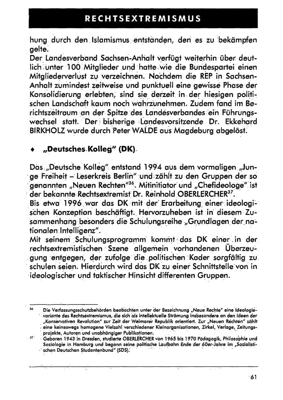 Seite 72 des Verfassungsschutzbericht 2001 Sachsen-Anhalt
