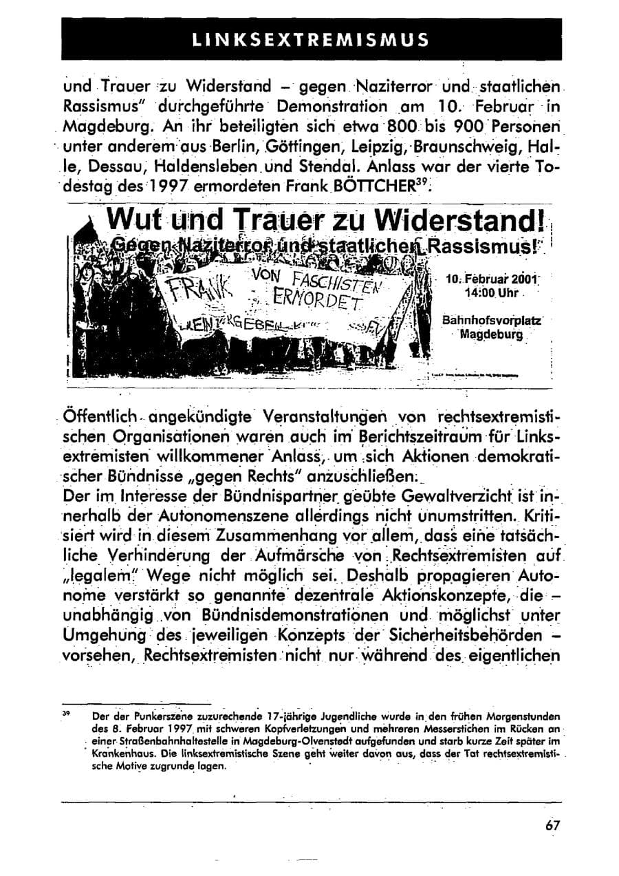 Seite 78 des Verfassungsschutzbericht 2001 Sachsen-Anhalt